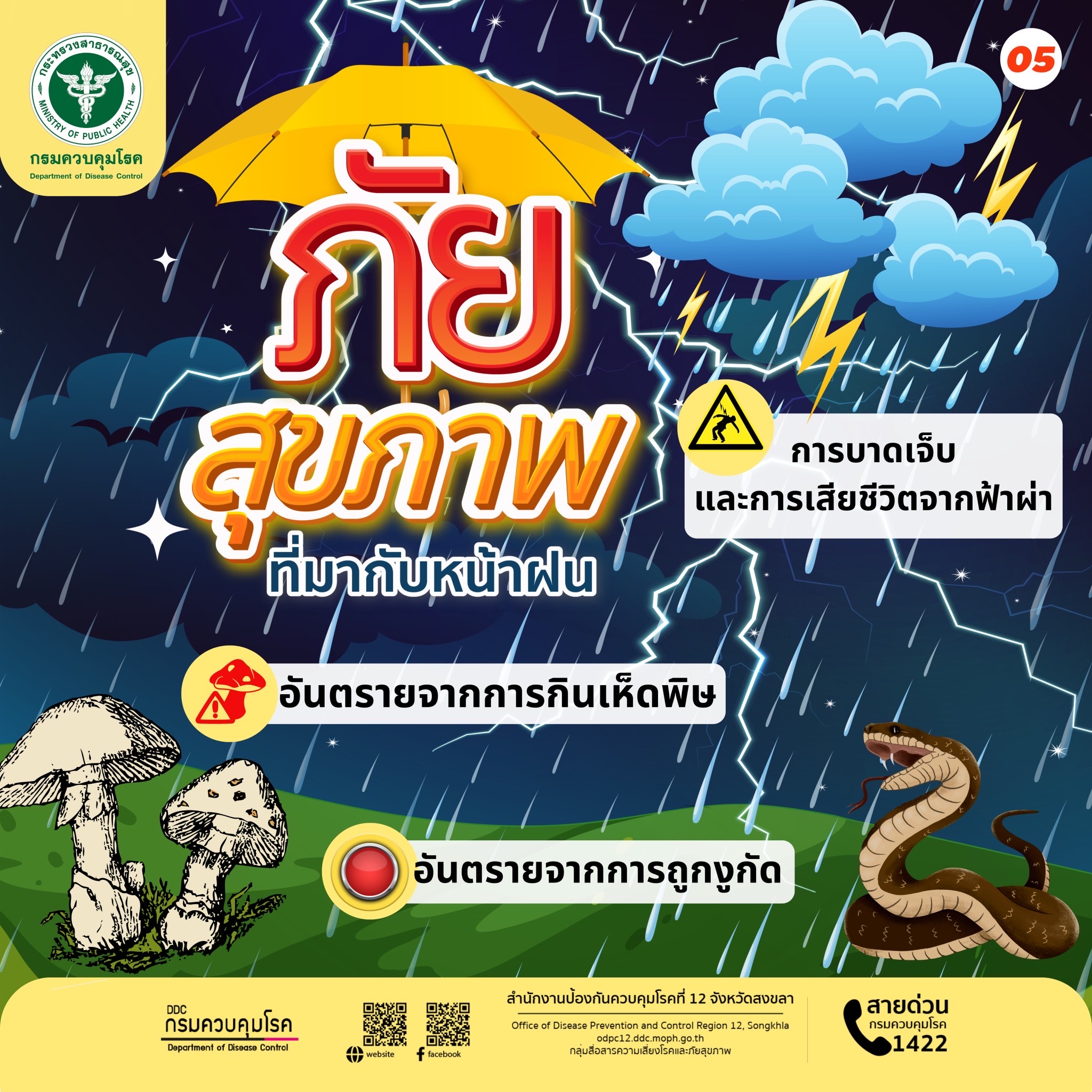 โรคและภัยสุขภาพ ที่มากับหน้าฝน